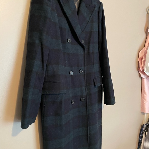 Ralph Lauren Double-Breasted Black-watch Plaid Coat - Picture 2 of 4
